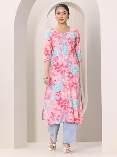 Image of Gerua by Libas Printed Silk Blend Straight Kurta Suit