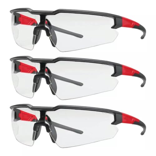 48-73-2052 Safety Glasses Clear Anti-Scratch Lenses - 3 PK Anti-Scratch. All Day Comfort.