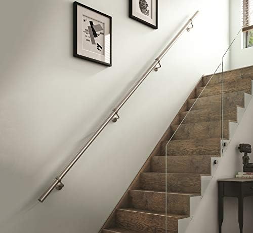Stairs Staircase Handrail Banister Rail Support Kit 3.6m Satin Stainless Steel 40mm