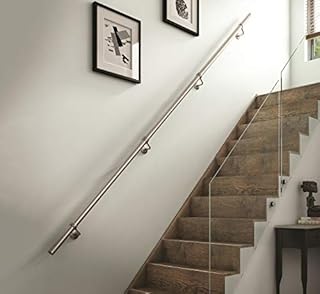 Stairs Staircase Handrail Banister Rail Support Kit 3.6m Satin Stainless Steel 40mm