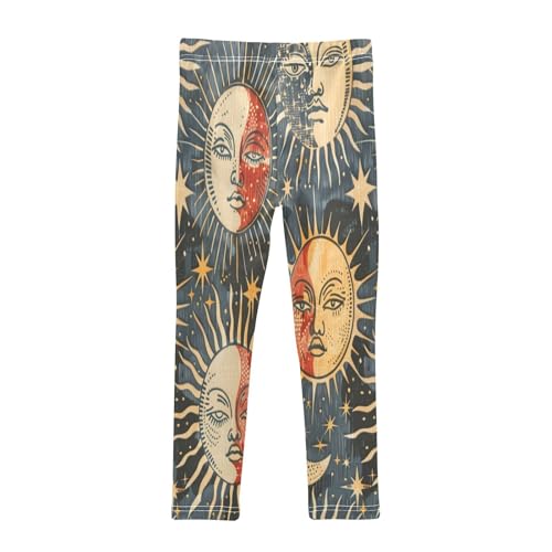 Toddler Girls Leggings Printed Yoga Pants Leggings Red Sun Moon for Kids2
