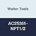 Walter Tools AC25361-NPT1/2 Paradur HSS Machine Tap, Uncoated, 0.688" Shank Diameter, 1.024" Cutting Length, 4.921" Overall Length, 1/2-14 Size