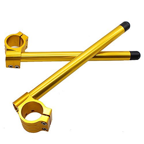 42mm 7/8" Motorcycle Aluminum CNC Regular Fork Tube Clip On Handlebar Replaceable Compatible with Universal Bike Cafe Racer