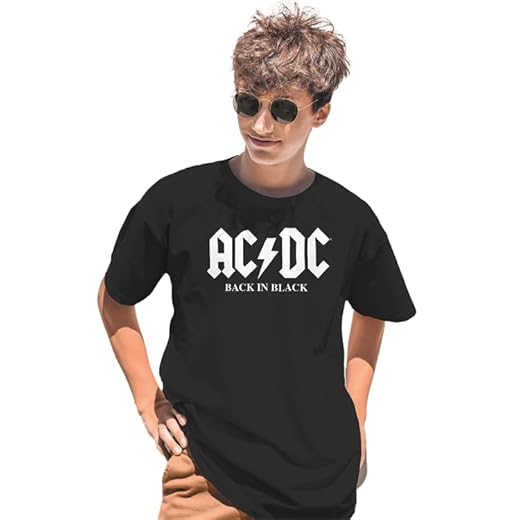 AC/DC MEACDCRTS001 Camisetas, Negro, M para Hombre