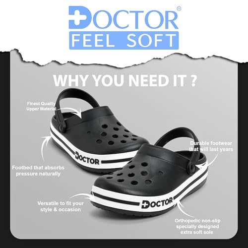 Image of Men Clogs with Back Strap | Lightweight Comfort Footwear | Cushioned EVA Sole | Anti-Slip Everyday Wear Clogs for Indoor, Outdoor, Work & Casual Use