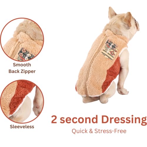 Sniff & Soul Sherpa Dog Jacket - Ultra Plush Fleece Winter Dog Coat with Back Zipper, Modern Colorblock Design, Warm & Durable, Machine Washable for Small and Medium Dogs - Image 4