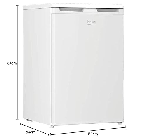 Beko TSE1424N b100 Tischkühlschrank, 128 l Gesamtrauminhalt, wechselbarer Türanschlag, gute Beleuchtung im Gerät, 37 dB, robuste Glasablagen, Weiß