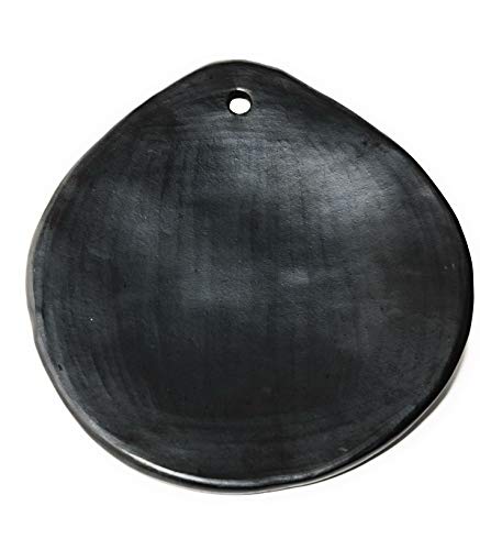 Comal for Tortillas - Handmade Black Clay 11-Inch Griddle Pan from Chamba, Natural Unglazed Stove Top Grill, Durable Clay Griddle for Stovetops