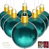 Eanjia 22' Christmas green Orb Ornament Kit Foil Balloon8pcs -Pack of 20 Oversize Hanging Ornaments for Christmas New Year Party Decor Inflatable Ball for Window Display (green)