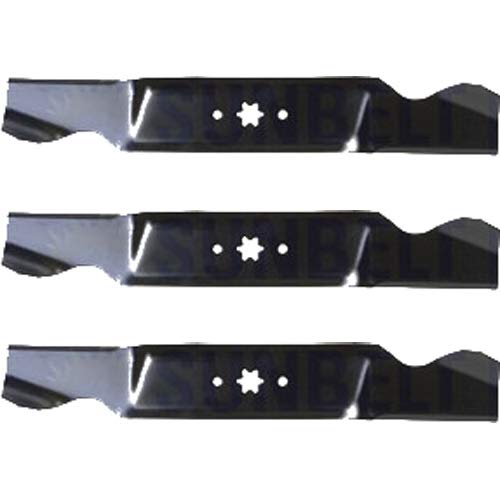 Paquete de 3 cuchillas de repuesto de alta elevación XHT para cortacésped Troy-Bilt A-42-0739  19.3125 pulgadas x 3 pulgadas6 Pt. Star Hole