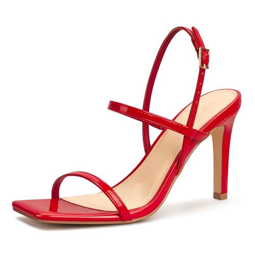 Image of Women's Strappy High Heeled Sandals Open Toe Ankle Strap heels Comfy Weddings Shoes