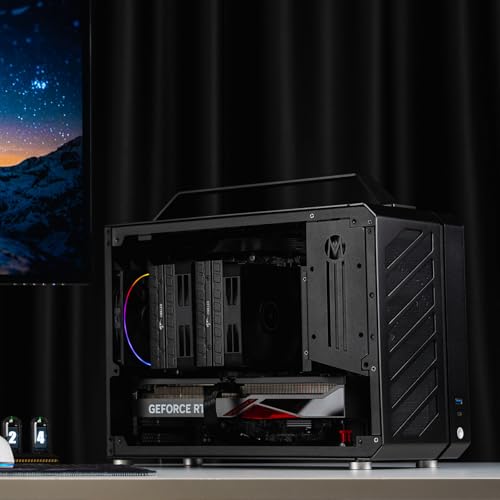 Image of Mechanic Master C+MAX SPCC / Aluminum / Tempered Glass / Micro ATX / mATX / 240 Water & 162mm Air Cooling Computer Case (Elegant Black)