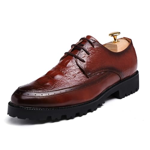 Men's Brogue Oxford Dress Shoes Stylish Business Work Leather Office Formal Leather Shoes Slip-On Wedding Lace-Up Dress Shoes