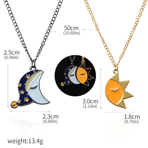 SONGCHANGJEWELRY FNAF Halloween Friendship Necklaces - Freddy's Sun and Moon Couple Costume Pendant - Cosplay Cartoon Horror for Man Woman2