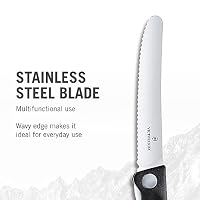 Victorinox Swiss Classic, Profi Tomaten- und Tafelmesser, Extra Scharfe Klinge, Wellenschliff, 11 cm, Rostfreier Stahl, schwarz – Ansicht 3
