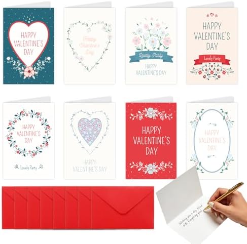 Amazon.com: 8 Pack Valentines Day Cards for Him Her Valentine Cards for ...