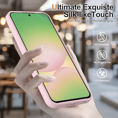 Image of VONZEE Compatible with Samsung Galaxy A36 5G Case Luxury Retro Flowers Floral Clear for Magnetic Wireless Charging Case Shockproof Case PC+TPU Cute Glossy Shiny Cover for Girls Women, Pink