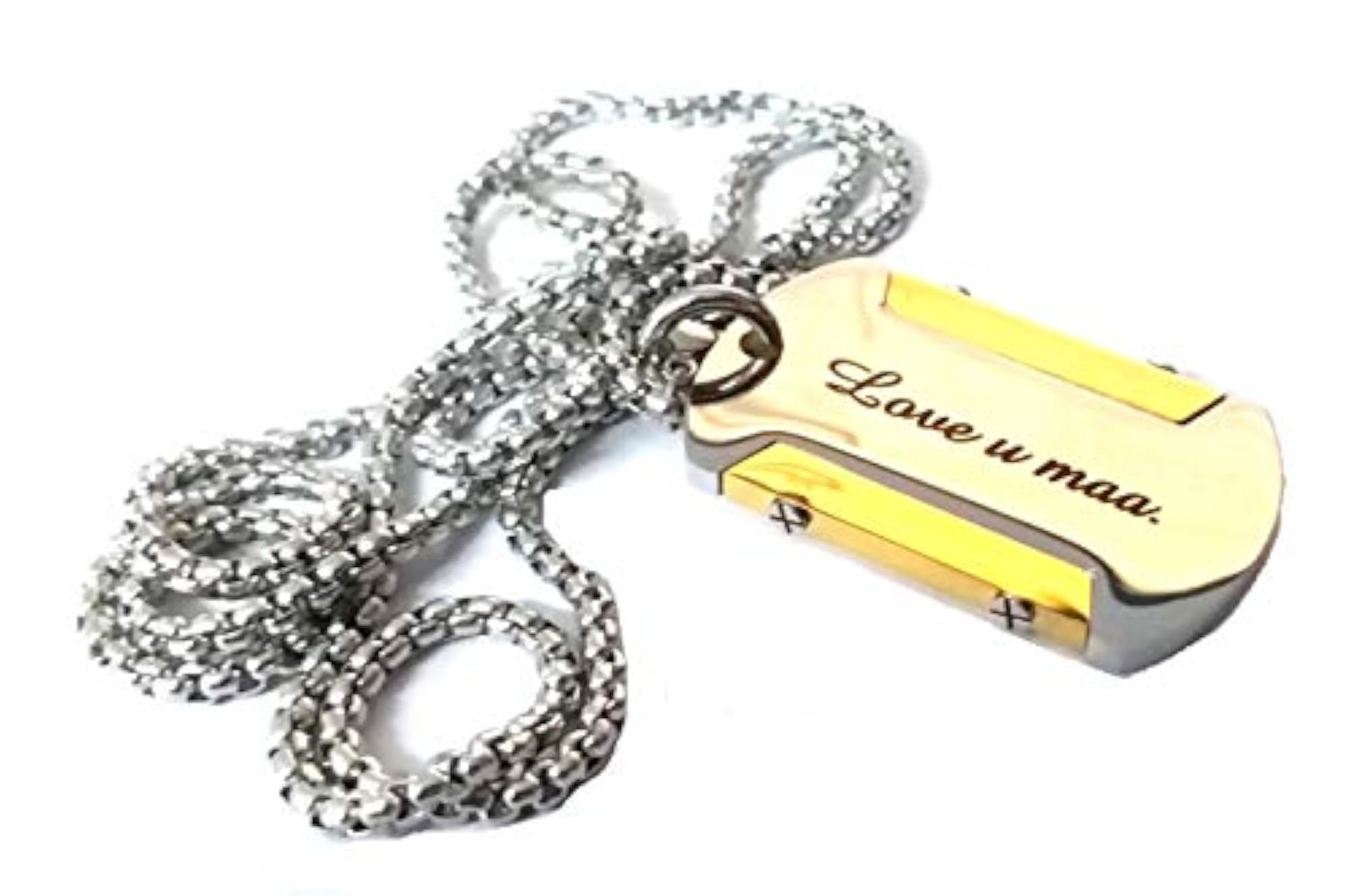 Dog Tag Silver Pendant Necklace for Men, Gift Idea