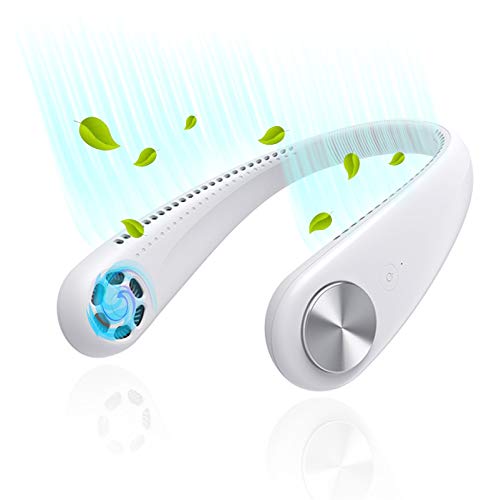 Neck Fan,Upgraded Bladeless Necklace Fan HandNeck Fan,Upgraded Bladeless Necklace Fan Hands Free Portable Neck Fan - Rechargeable Mini USB Personal Fan,Headphone Design Wearable Bladeless Fan,Cooling Portable Hanging Neck Fan,3 Level Air Flow,Neck Co