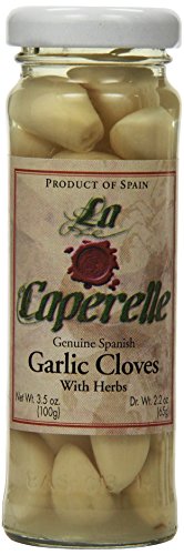 La Caperelle Spanixh Garlic Cloves with Herbs, 3.5-Ounce Jars (Pack of 12)