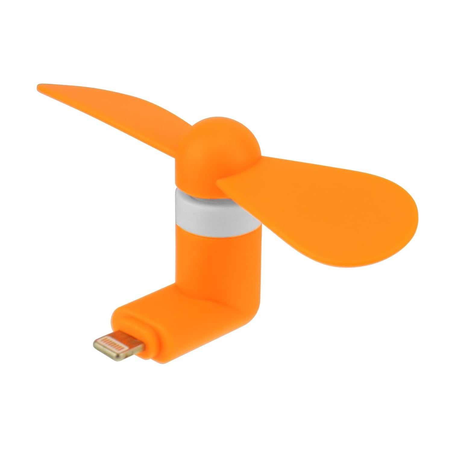 NEXGENX Orange Mini Cooling Fan Powered by iPhone Charging Port Compatible to iPhones 14 Pro Max Plus 13 12 11 XS XR X 8 7 6 5 iPod mini SE-image-20