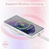 ZTOFERA Curly Wave Frame Case for Samsung Galaxy S21 5G, Glitter Sparkle Star Bow Phone Case, Soft TPU Shockproof Protective Bumper Cover, White Bow - Image 4