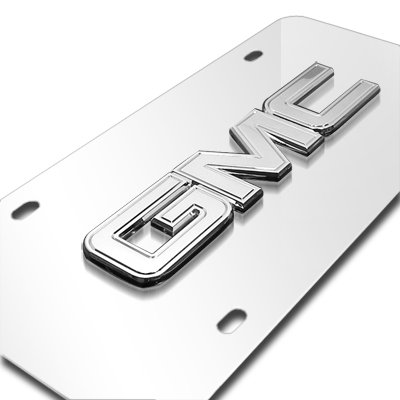 Gmc Ipick Image 3D Chrome Logo Chrome Stainless Steel License Plate #TOP2