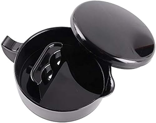 KryZaroブラックふた付き模造磁器インク墨池|書道用具 硯 学?用品 書道練習/墨汁保管用 卓上書道アイテム 墨液蒸発防止