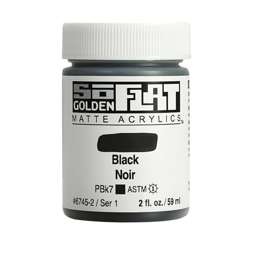 Golden SoFlat Matte Acrylic Paint, 2oz jar, Black (6745-2)