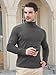 KUYIGO Men's Turtleneck Long Sleeve Turtle Neck Shirts Casual Slim Fit Pullover Sweater Undershirt Thermal Tops Dark Grey