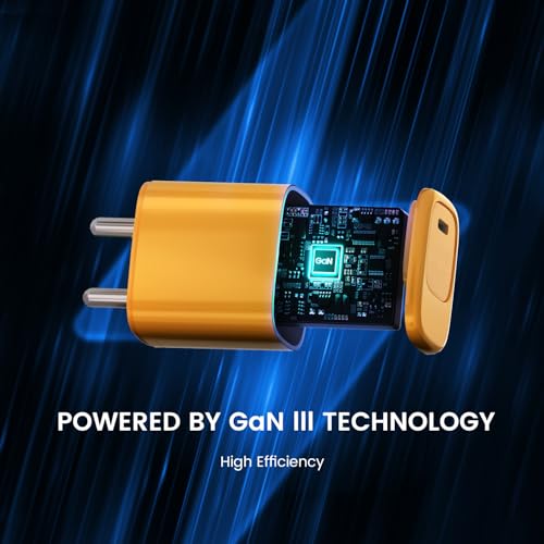 Image of DeperAI 20W GaN III Fast Type C Mobile Charger, MFi Certified, Compatible for iPhone, iPad Pro /Air 2, Samsung, and Other iOS, Android Devices, PD 3.0 Fast Charging, Supports UFCS, Wrap (Orange)