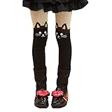 DreamHigh Girl's Black Cat Hosiery Long Cotton Overall Bottom Tights