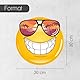 Smile Aufkleber mit Sonnenbrille 30 cm UV-Schutzlaminiert Witterungsbeständig Auto Anhänger Wohnmobil Sticker Selbstklebend Sommer Frühling - Kfz750