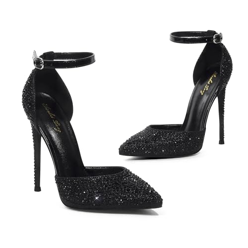 Image of Elisabet Tang 4 Inch Stiletto with Ankle Strap D'Orsay Pumps