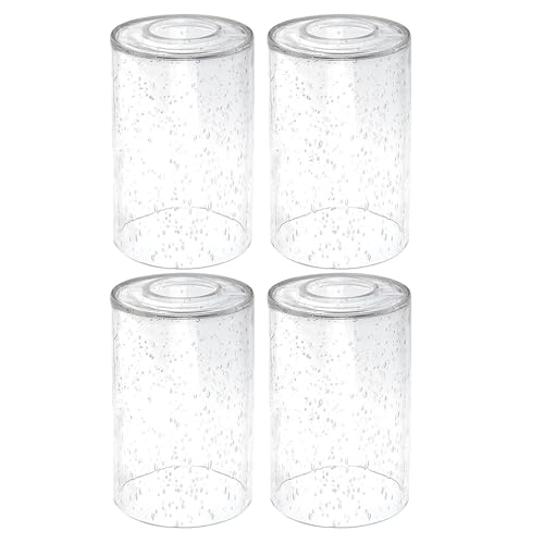 Clear Seeded Glass Lamp Shade, 1.7" Fitter, 4-Pack