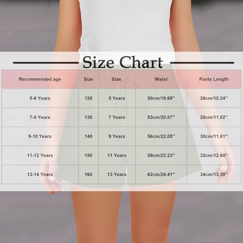 Girls Bermuda Shorts Knee Length Summer Casual Cotton Linen Shorts Lightweight Elastic Waist Drawstring Short Pants3