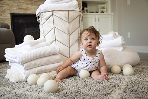 Wool Dryer Balls by Smart Sheep 6-Pack, XL Premium Reusable Natural Fabric Softener Award-Winning