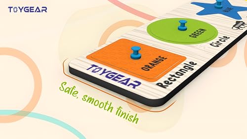 Nizomi Educational Preschool Toddler Toys for 1 to Old Boys Girls Shape Color Recognition Geometric Board Blocks Stack Sort Chunky Puzzles Kids 5 Pieces, Multicolor