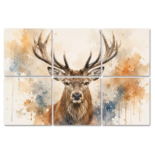 Paneles acústicos decorativos 6 unidades LAMOONHOME 72"x48" con diseño de ciervo Majestic Deer absorben sonido y son autoadhesivos