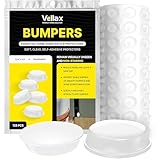 Vellax Cabinet Door Bumpers 128 Pcs - 1/2” Diameter Clear Self Adhesive Pads, Cabinet Stoppers, Rubber Bumpers for Drawers, Cupboards, Cutting Boards, Glass Tops, Picture Frames, Kitchen Furniture