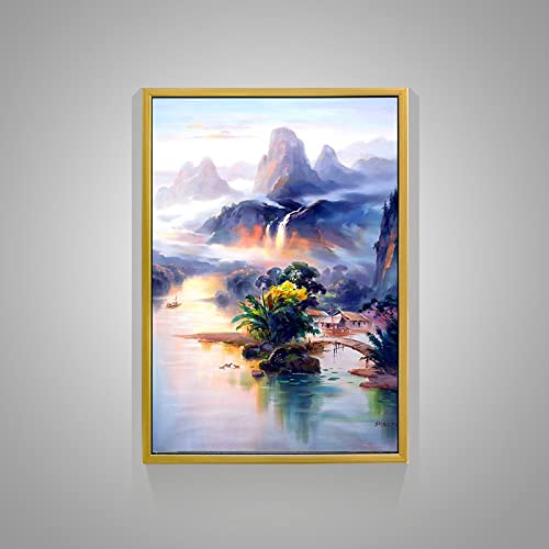 Broderie diamant paysage 50x120cm pour métamorphoser votre décoration murale de salon avec art
