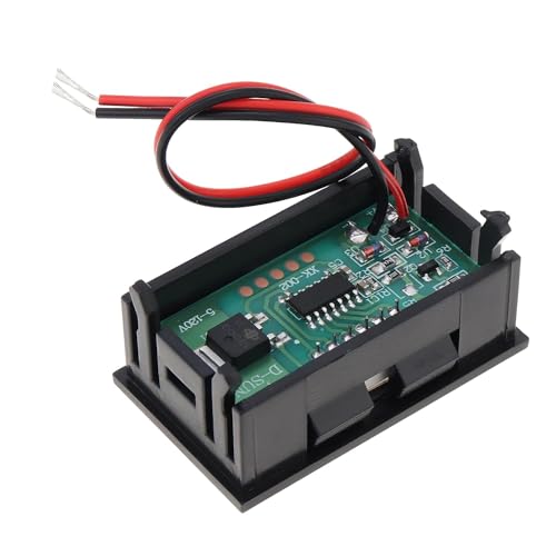 Image of ROBOWAY DC 5-30V Digital Mini Voltmeter 2 Wire 0.56 inch LED Red Display Panel for Motorcycle Battery Monitor (Red) (Pack of 5)