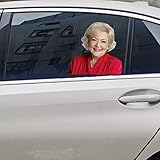 Senksll Betty-White Car Window Cling Funny Sticker Window Decal for Vehicles Automotive Stickers for
