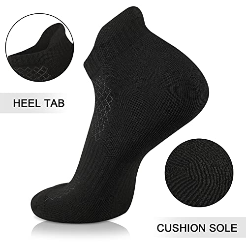 COOPLUS Mens Cotton Socks Ankle Athletic Cushion Running Socks for Men Moisture Wicking Breathable 6 Pairs3