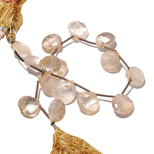 Quartz rutilé précieux perles cœur pour bijoux poétiques chargés d'histoire et d'éclat solaire