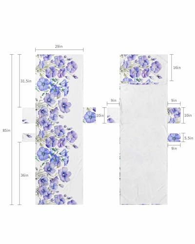 Blue Spring Floral Beach Lounge Chair Towel Cover, Soft Chaise Lounge Towel with Side Pockets Patio Pool Chairs Cover for Beach/Pool Sunbathing 29x85 Summer Botanical Watercolor Flower
