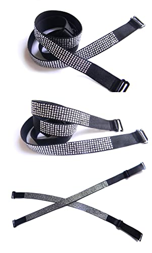 Women Sexy Invisiable Rhinestones Bra Shoulder Strap Non-Slip Adjustable Accessories Ladies Lingerie Bra Straps 3Pairs / Pack3