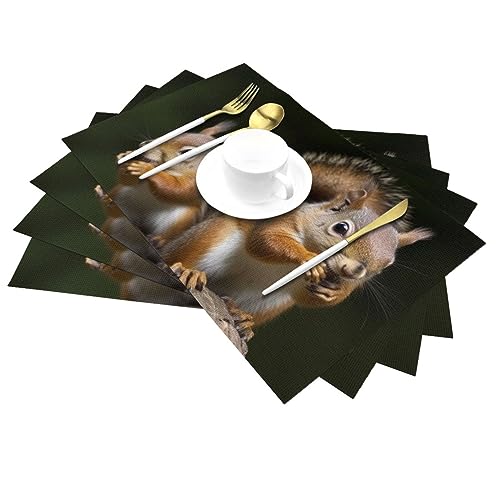 Sets de table design écureuil en PVC tissé haute qualité