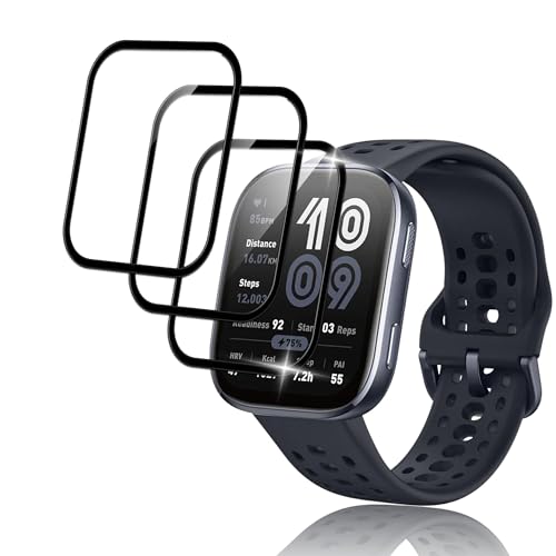 Nutmeg�y3���Z�b�g�zAmazfit Bip 6 �p �t�B���� PET������ Amazfit Bip 6 �ی�t�B���� �����ߗ� �����^ �S�ʕی� �ϏՌ� �_�炩�� �����x�^�b�` ��U�h�~ �����z�� �C�A�Ȃ� �ȒP�\��t��