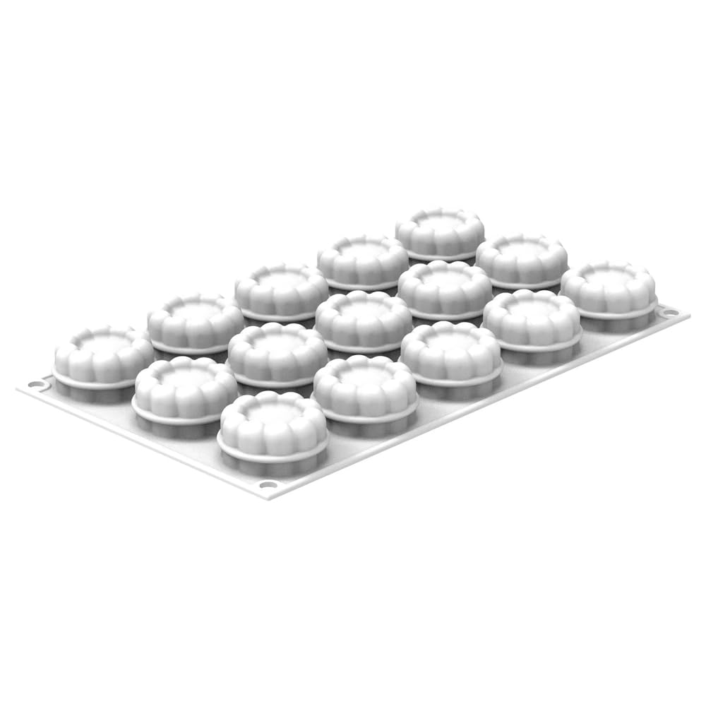 silikomart Charlotte 30 Stampo Monoporzione in Silicone Professionale con 8 Cavità da 30 ml per Mousse, Semifreddi, Dessert Moderni ed Entremets, Silicone Platinum Made in Italy